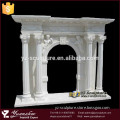 indoor decoration white stone column fireplace sculpture for sale